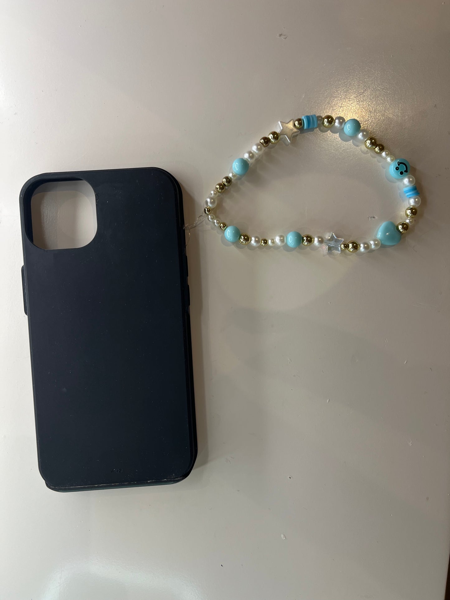 blue phone charm