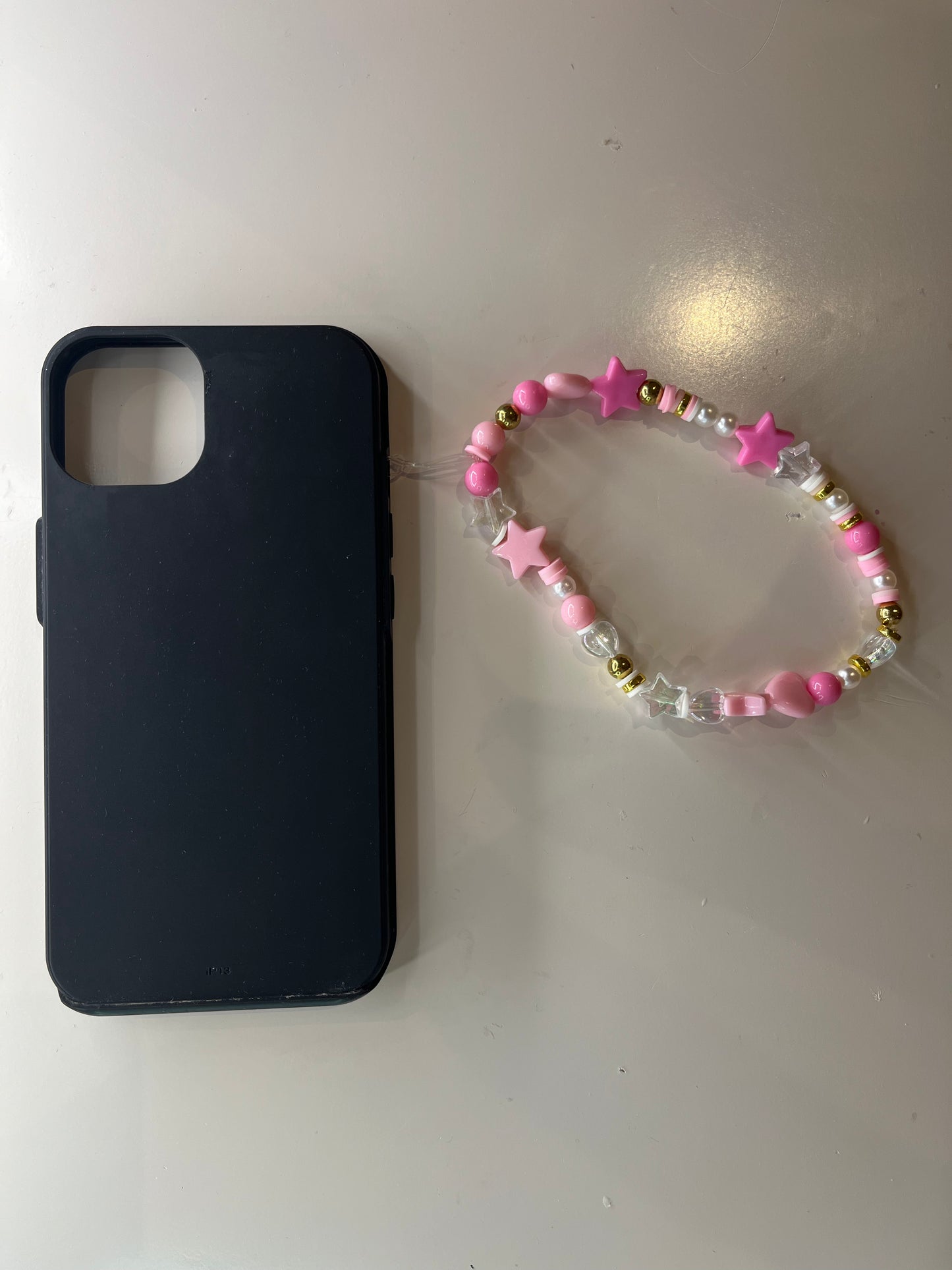 pink hearts phone charm
