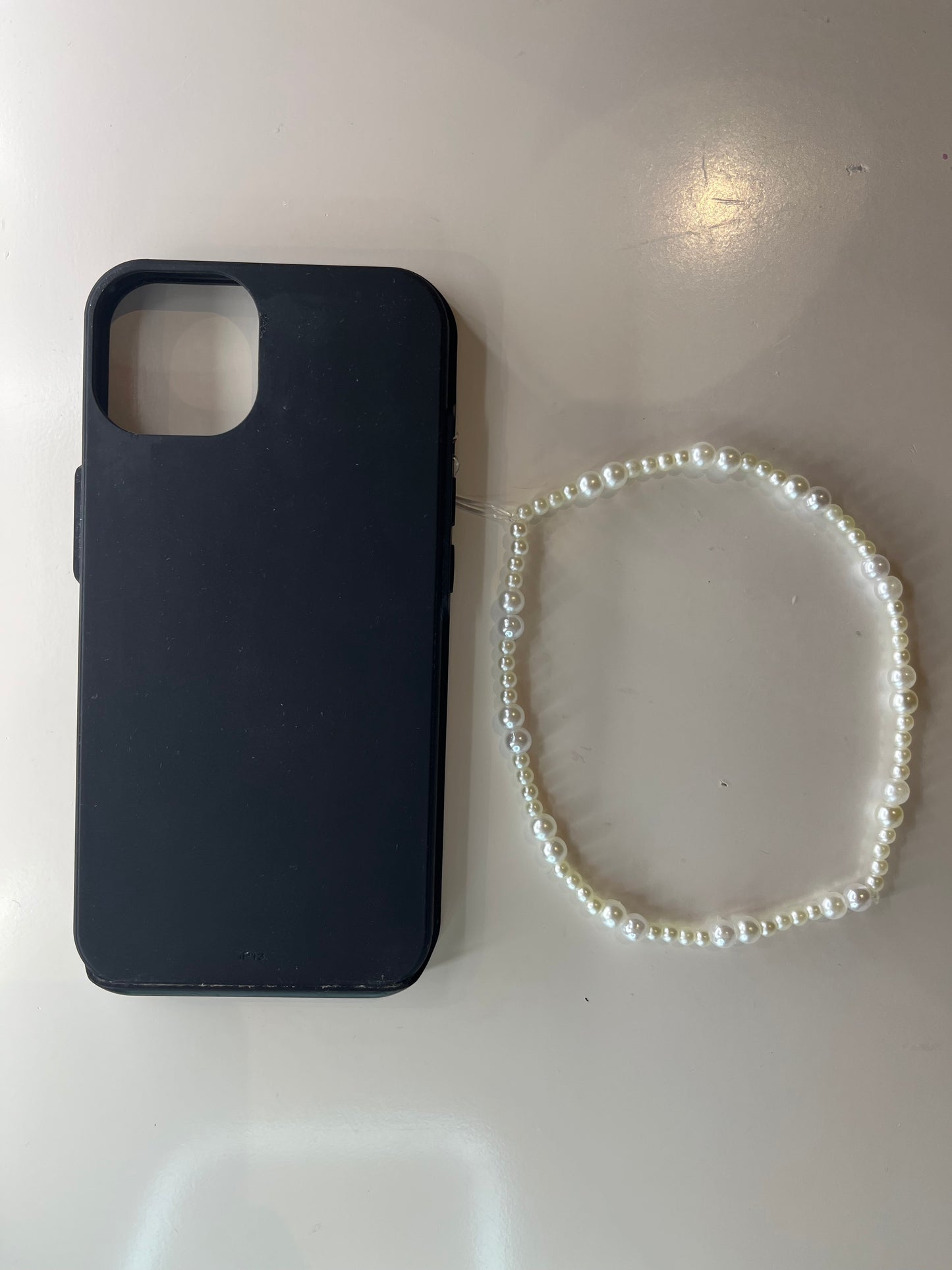 white pearl phone charm