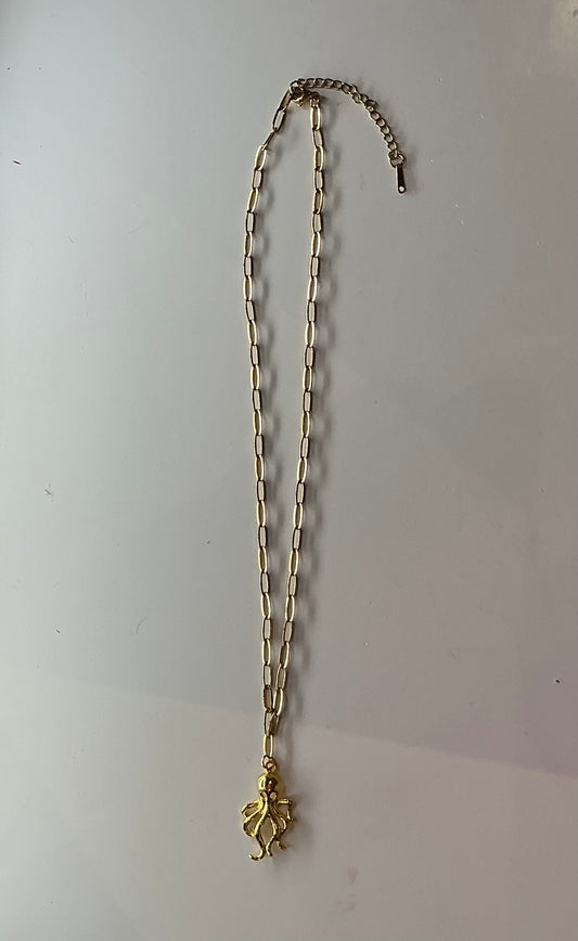 gold octopus necklace