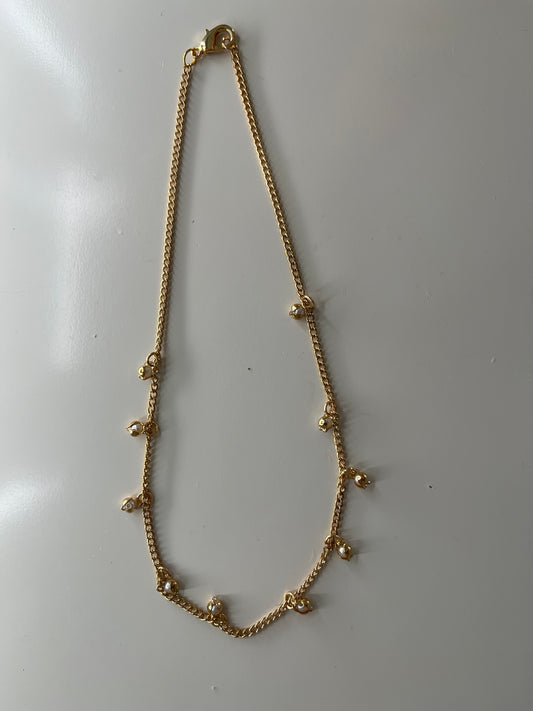 gold pearled beaded necklace