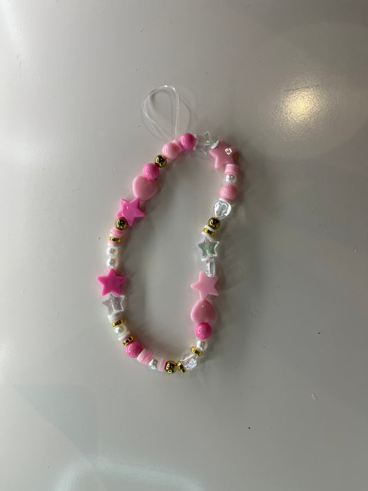 pink hearts phone charm