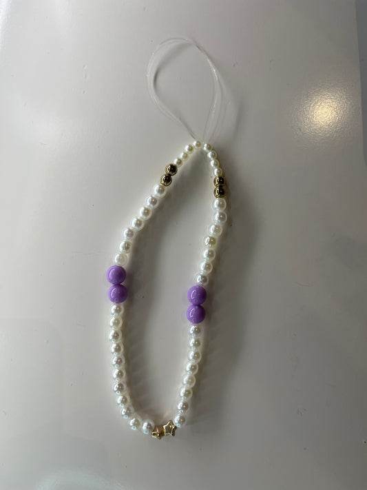 purple pearl phone charm
