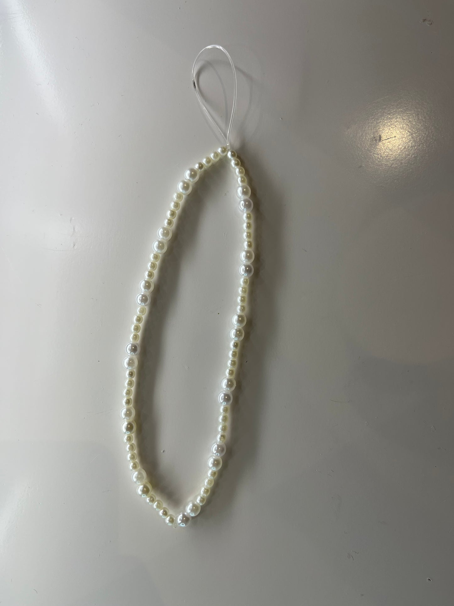 white pearl phone charm