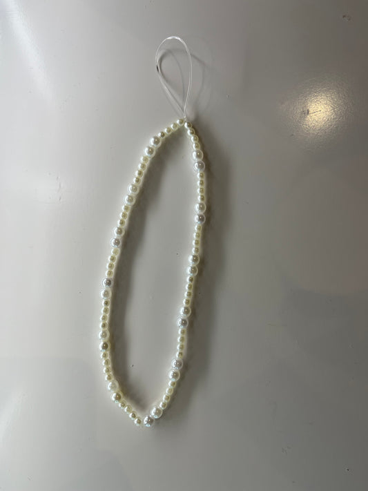 white pearl phone charm