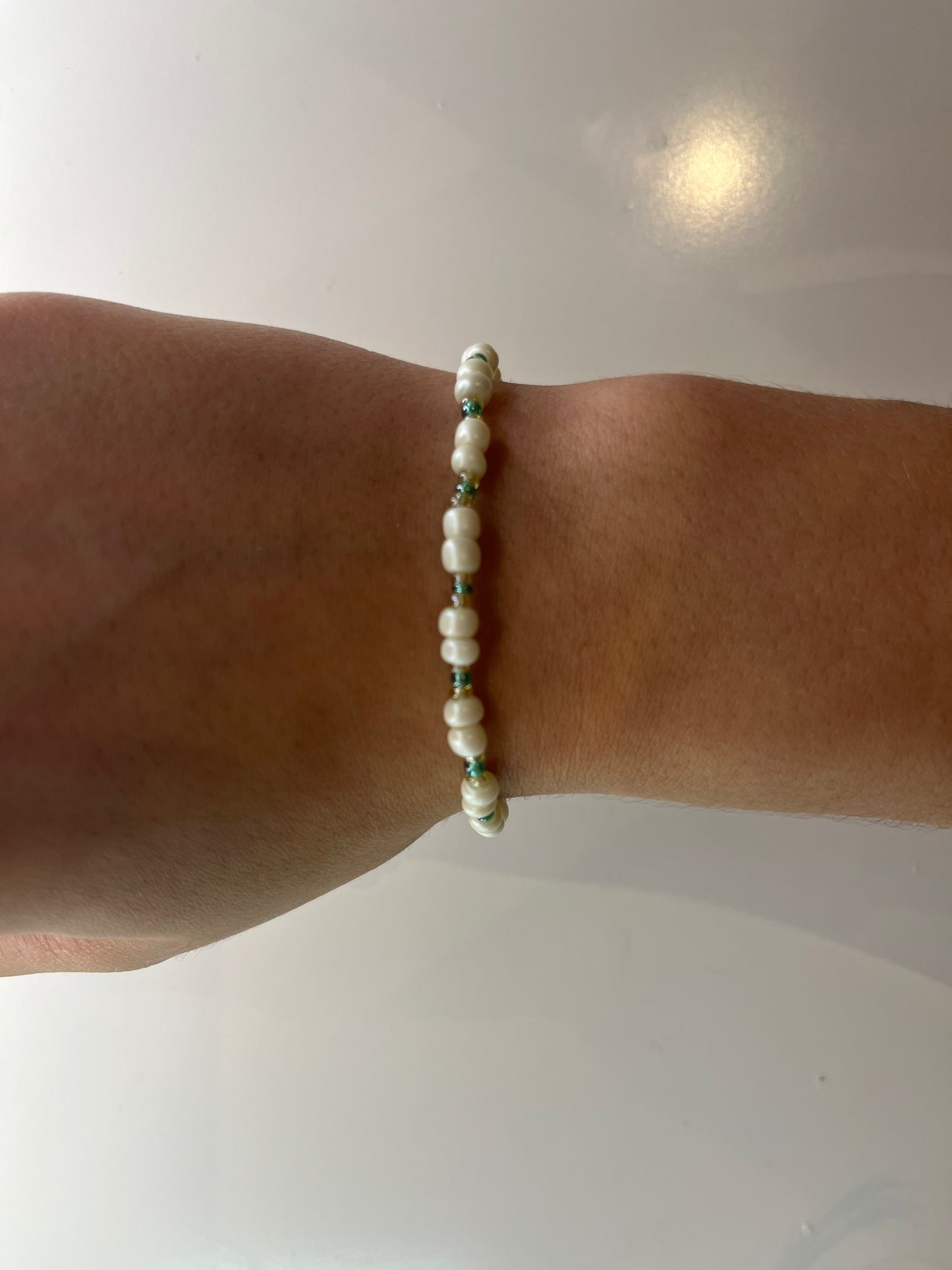 metallic aqua bracelet