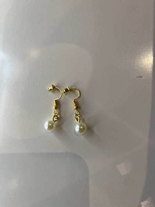 dangling pearl earrings